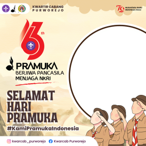 Frame of Selamat Hari Pramuka Ke-63 Tahun 2024 - Kwartir Cabang Purworejo