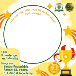 Frame of Ayo share foto kamu siap menghadapi ujian Bimba Pascalkid